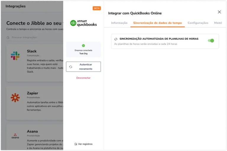 Quickbooks time sync data